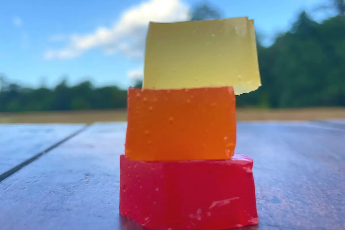 Natural Ways CBD CBD gummies stacked in a small pile