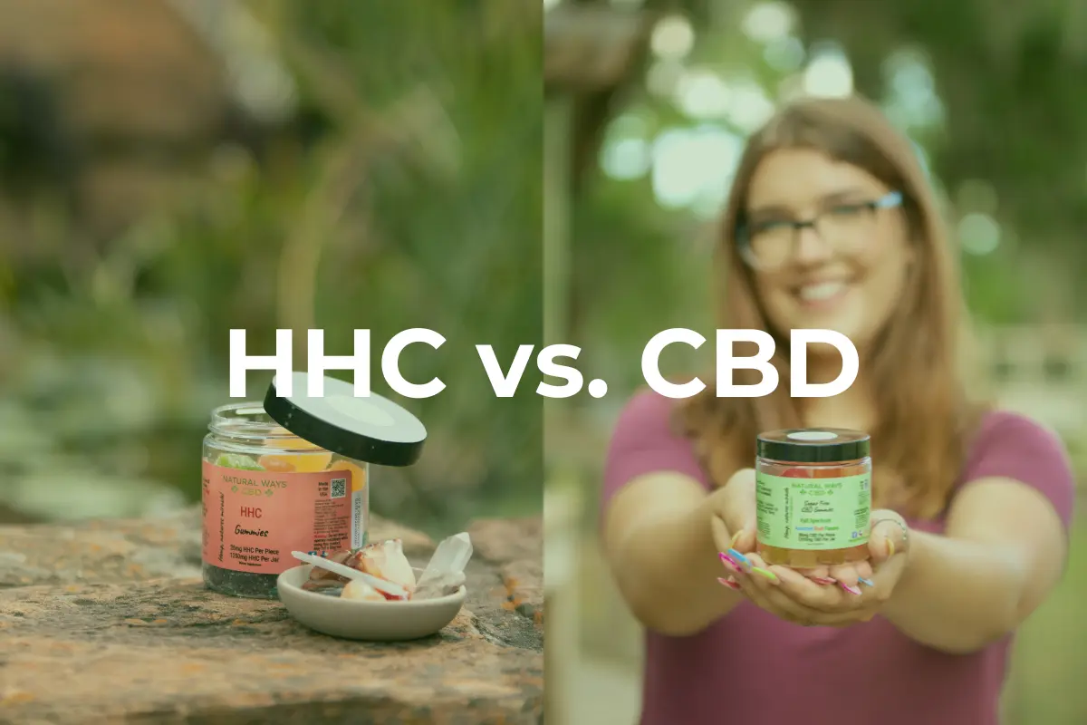 Image contrasting the differences between HHC and CBD